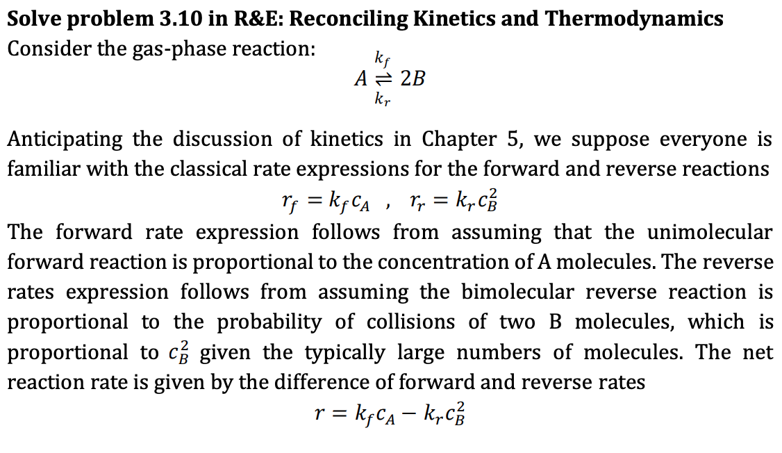 Try to construct a molar balance table by showing the initial, change,
