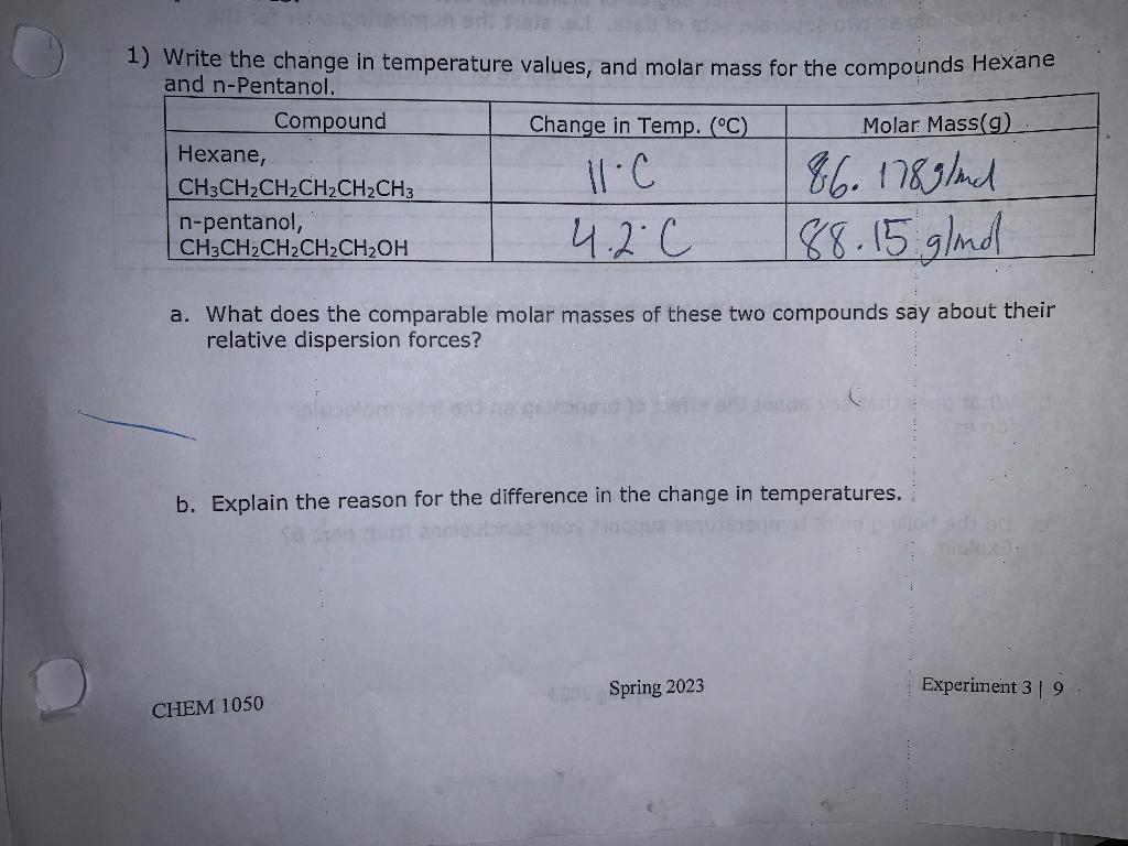 Can you help me answer Parts A and B? Write the change