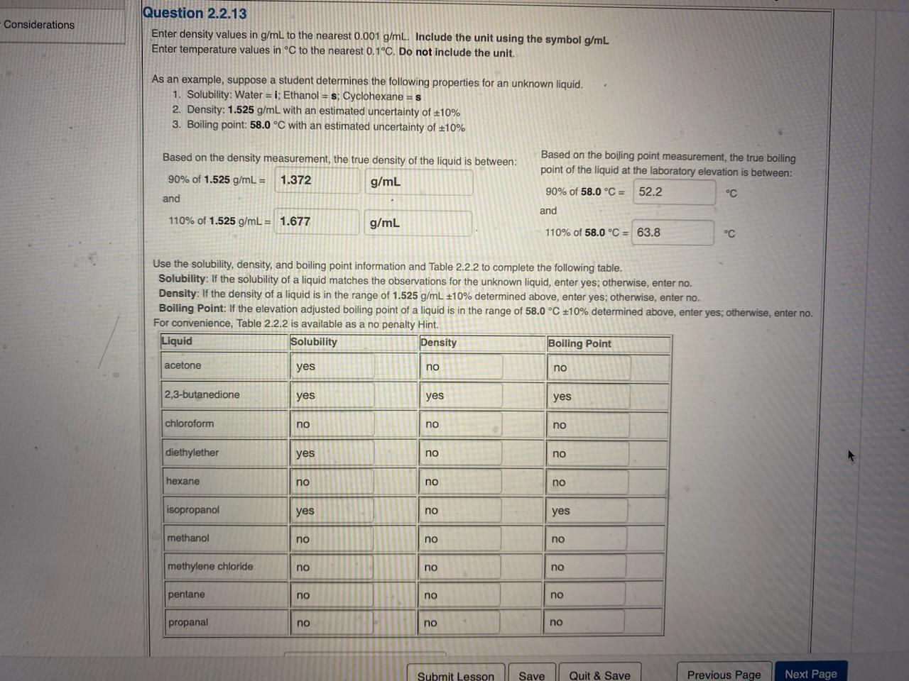 Help what did I get wrong? Enter density values in g/mL to