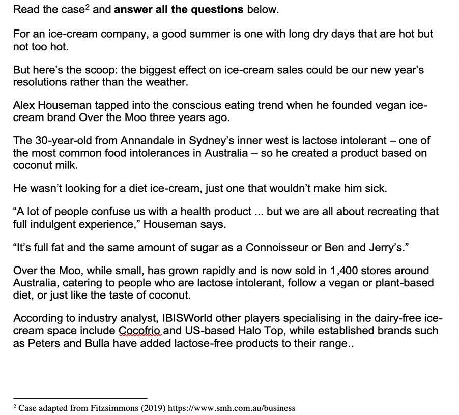  Read the case and answer all the questions below. For an