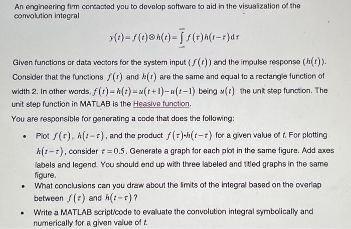 correct code in matlab and will give thumbs up An engineering firm