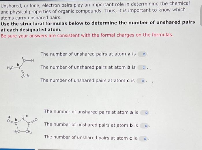 help Jnshared, or lone, electron pairs play an important role in determining