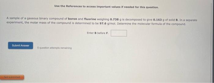  Use the References to access important values if needed for this