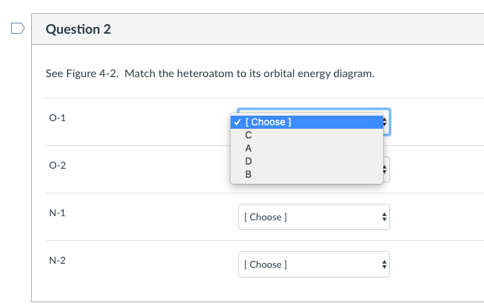 All answer choices are the same for each, figure is attached below.