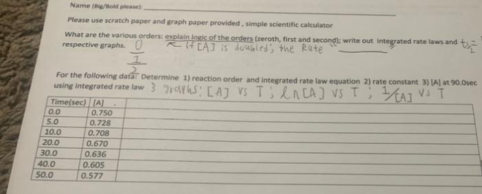  Name (die/Bold please): Please use scratch paper and graph paper provided,