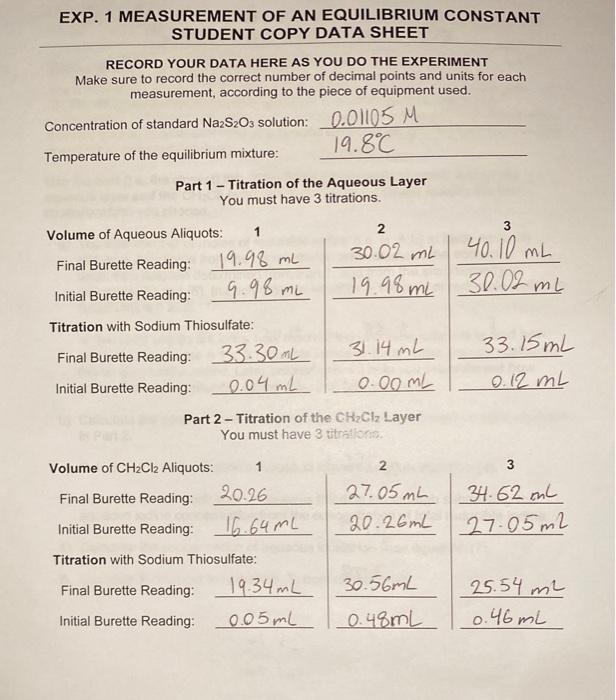 is included below. Using your own lab-obtained data, what was your calculated
