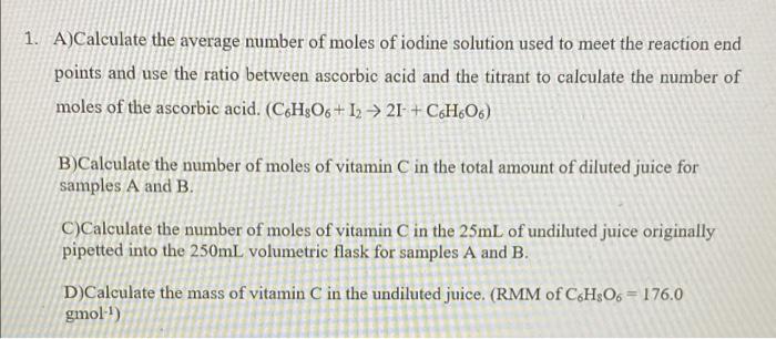 0.0005M iodinc solution 2 25mL pipettes (potassium iodide + iodine) 6 150ml
