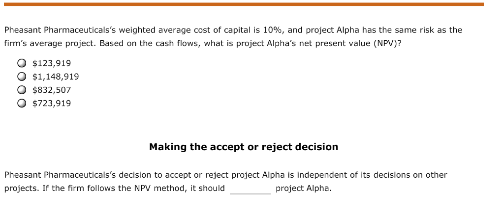 the NPV method The net present value (NPV) rule is considered one