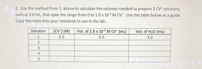  2. Use the method from 1. above to calculate the volumes