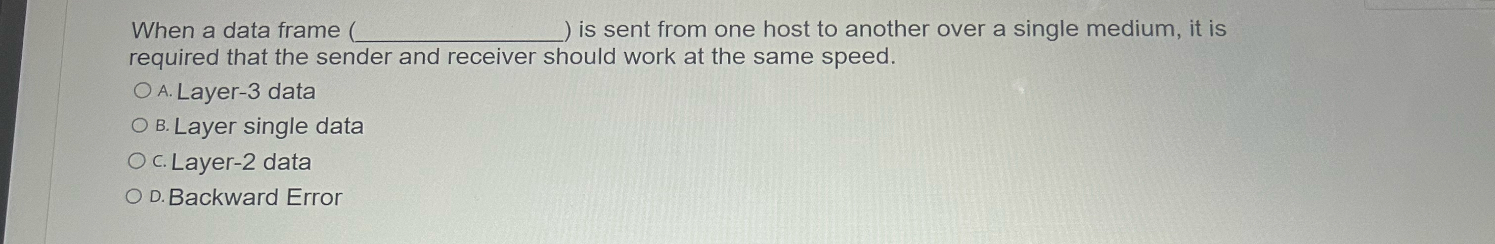  When a data frame (q, is sent from one host to