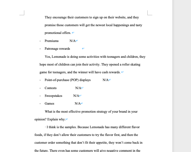 indicate N/A. Include at least 3 visual attachments in total as examples.AdvertisingoPrint