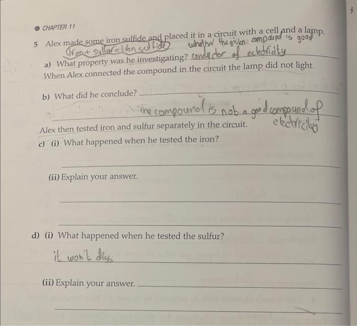 grade 8 question need answer - CHAPIER 11 5 Alex made some