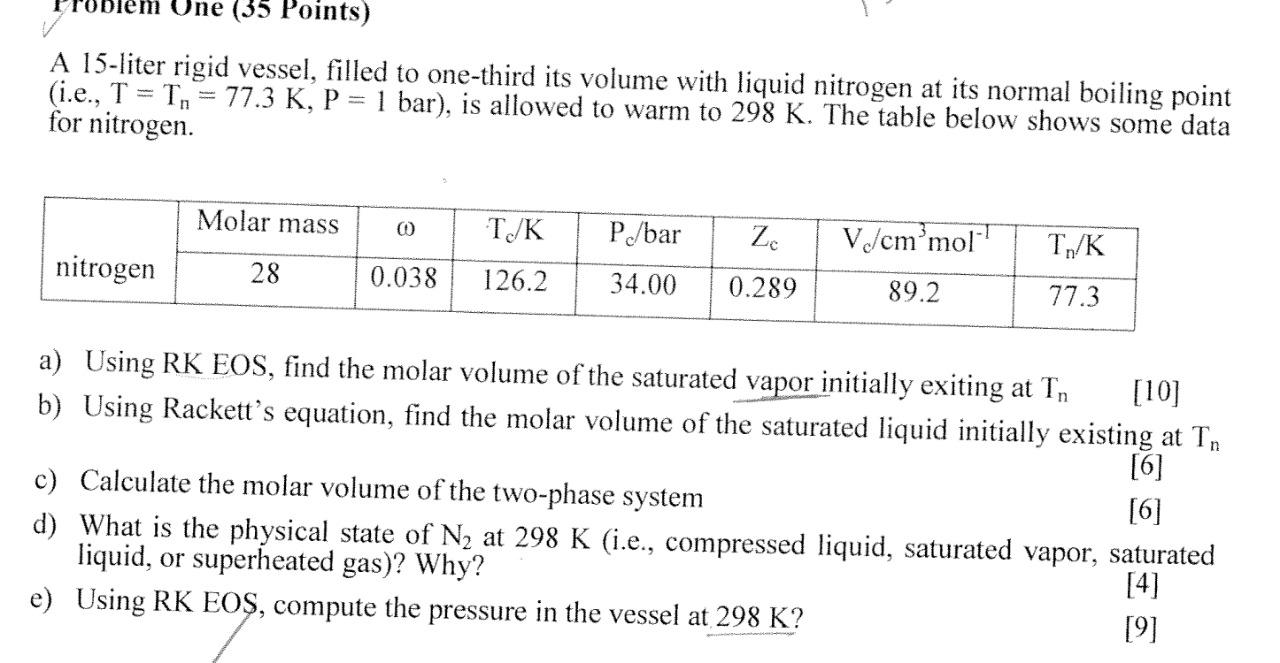 please solve on paper and show steps Une (35 Points) A 15-liter
