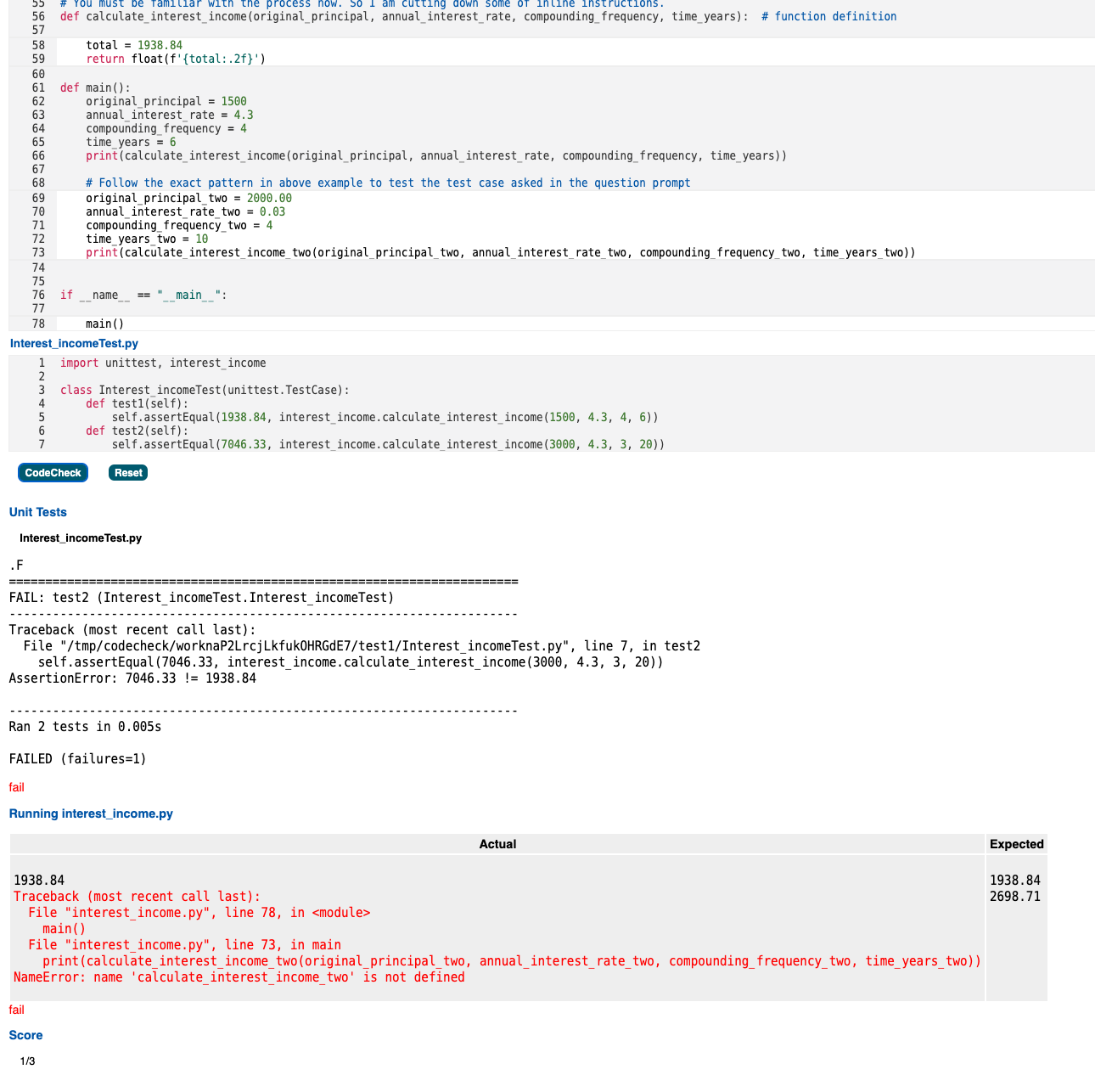  Re-write the Python code so that the output is: 1938.84 2698.71