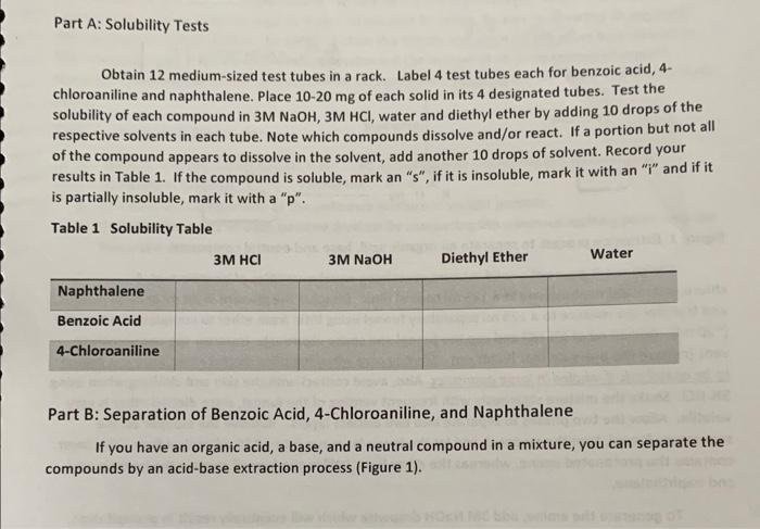 Discuss how the results of part A are used in successfully separating