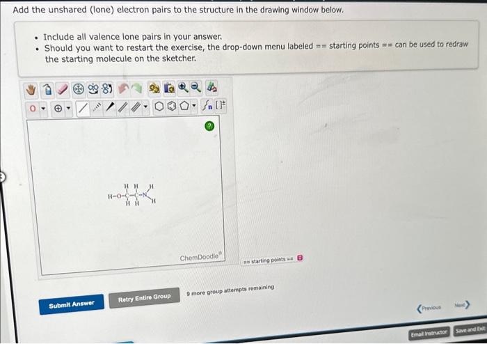 - Should you want to restart the exercise, the drop-down menu labeled