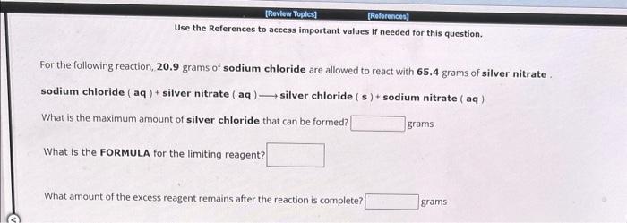  Use the References to access important values if needed for this