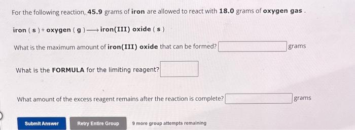 question. For the following reaction, 20.9 grams of sodium chloride are allowed