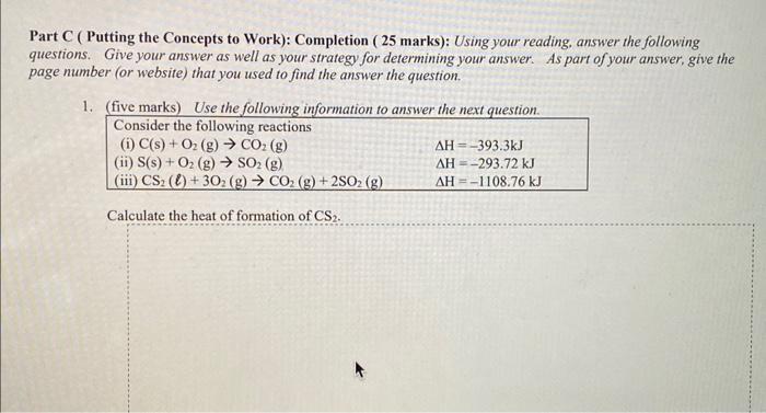  Part C ( Putting the Concepts to Work): Completion ( 25