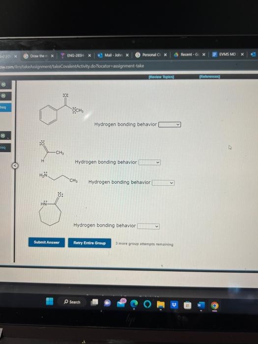  Hydrogen bonding behavior Hydrogen bonding behavior Hydrogen bonding behavlor Hydrogen bonding