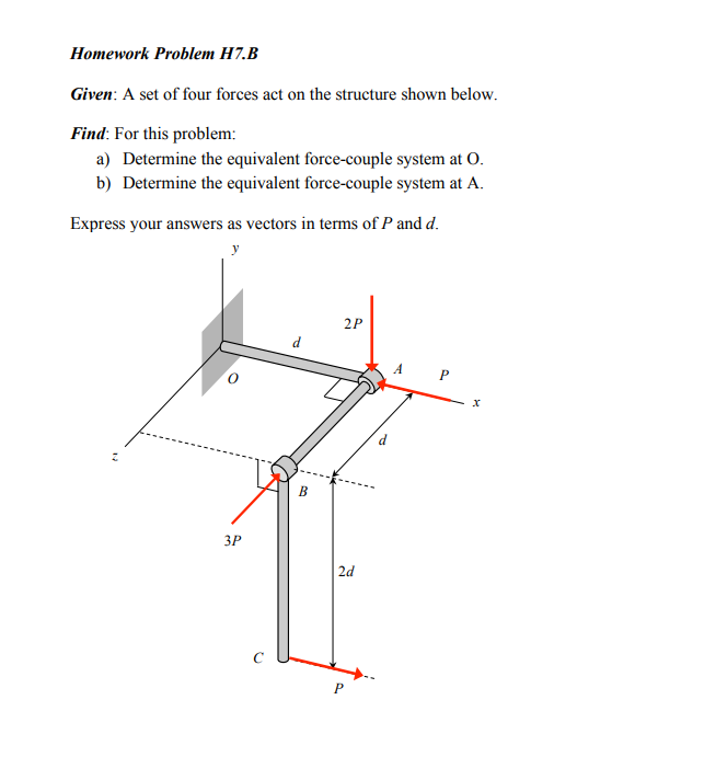  Homework Problem H7.B Given: A set of four forces act on