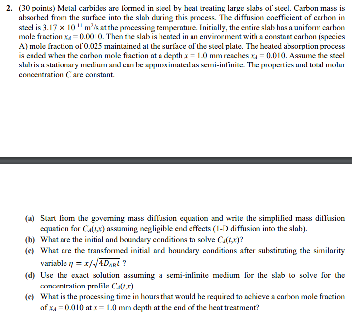 Please answer b,c, d, and e. Thanks in advance! 2. (30 points)