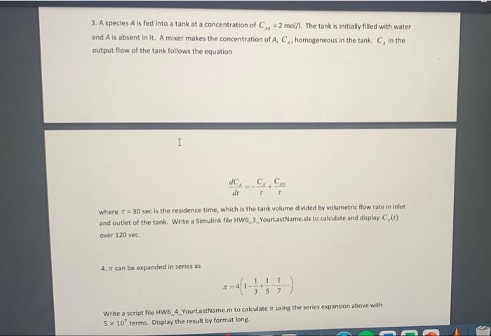 use matlab and screenshot code for both pls a 3. A species