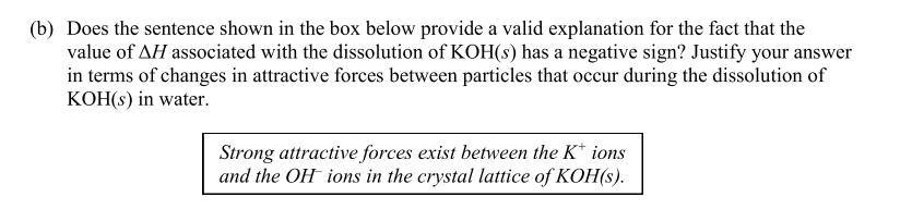  (b) Does the sentence shown in the box below provide a
