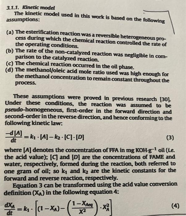 using the assumptions, derive Eq 4 from Eq 3. 3.1.1. Kinetic model