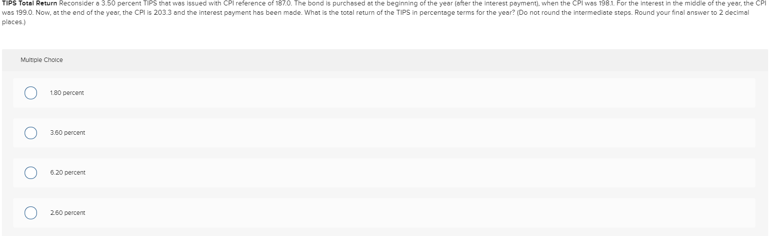  TIPS Total Return Reconsider a 3.50 percent TIPS that was issued