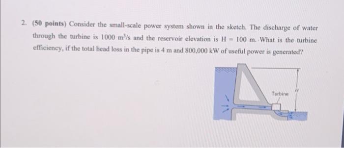  2. (50 points) Consider the small-scale power system shown in the