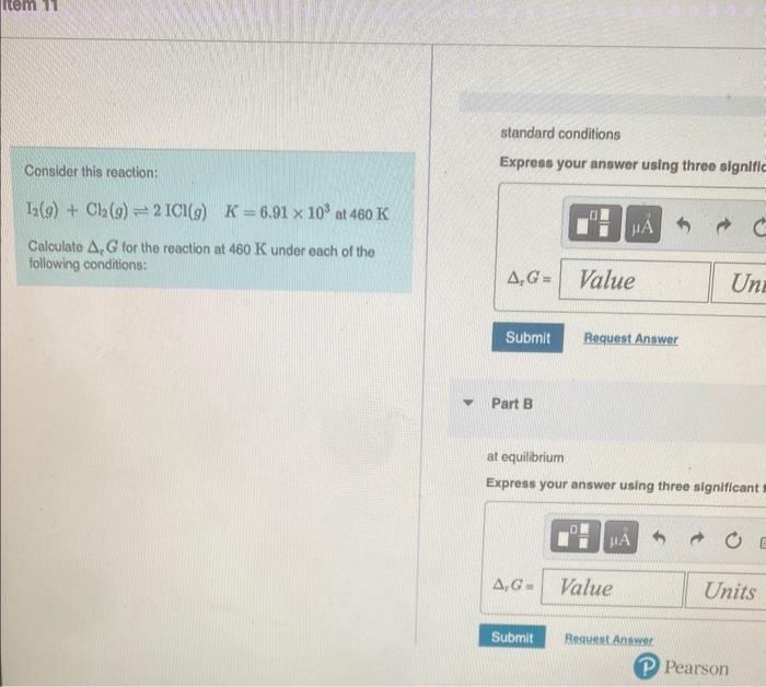  standard conditions Consider this reaction: Express your answer using three signific