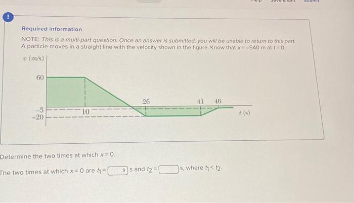  Required information NOTE: This is a multi-part question. Once an answer