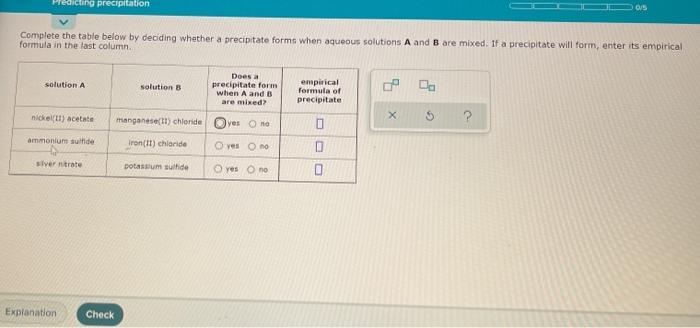 asap please Predicting precipitation 0/5 Complete the table below by deciding whether