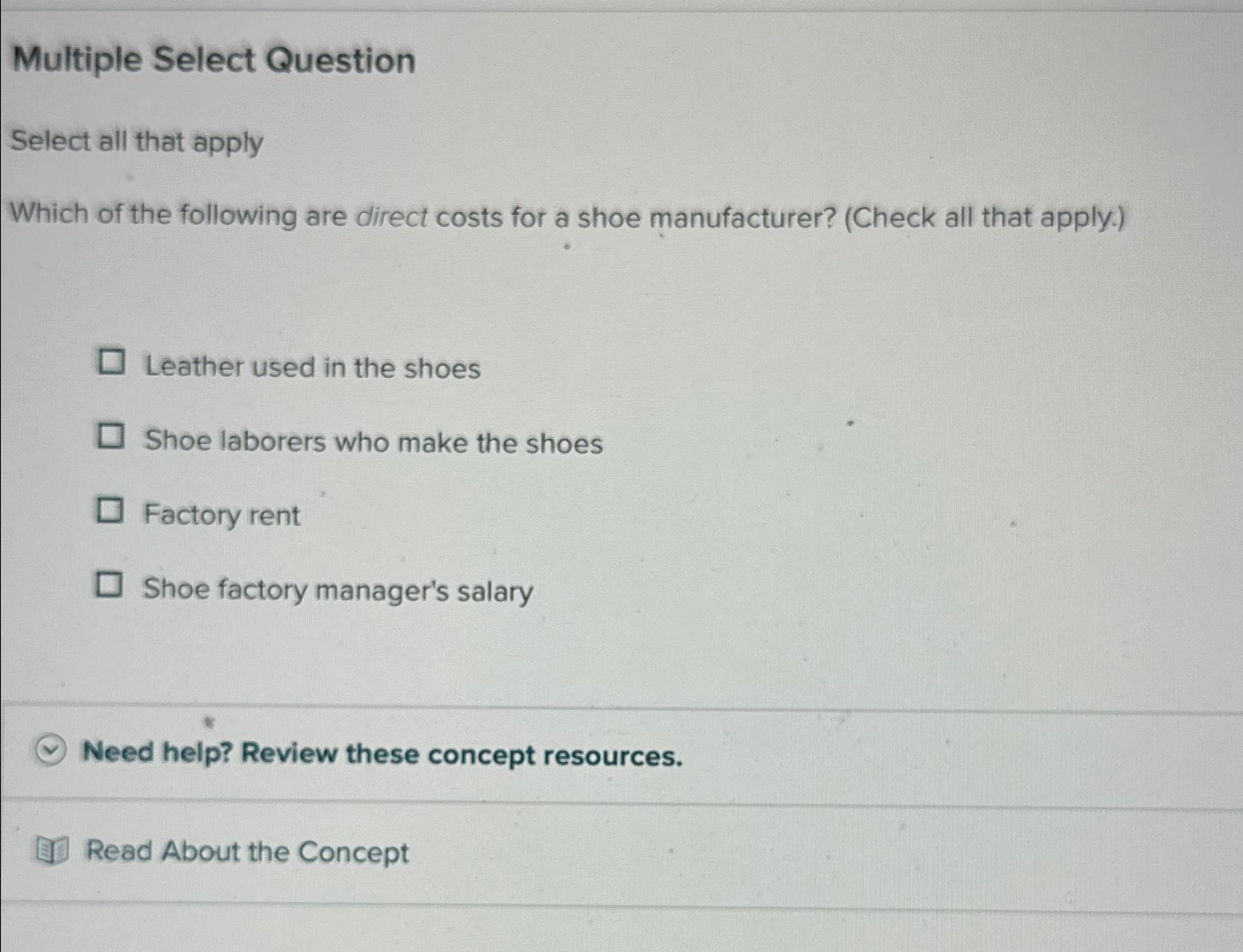  Multiple Select Question Select all that apply Which of the following