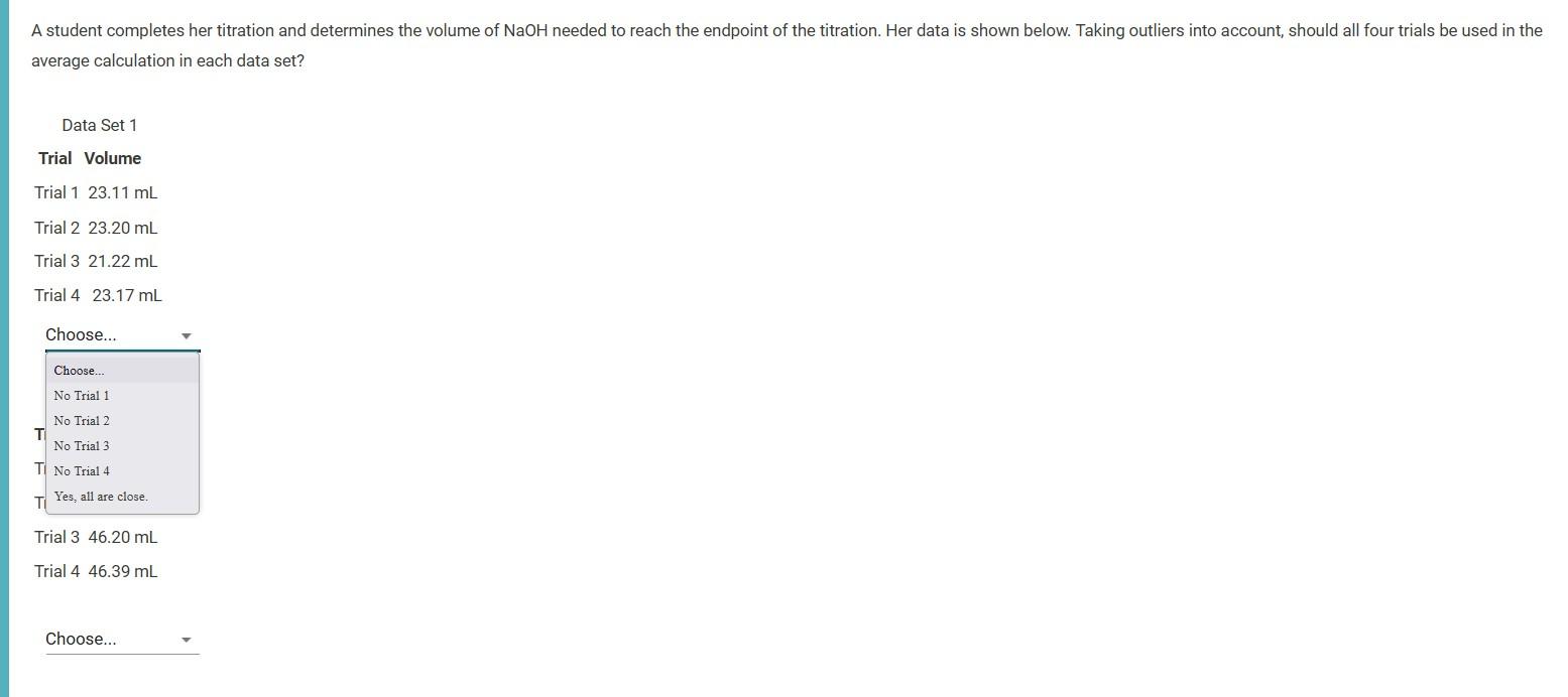 is added to the buret and Choose... is pipetted into the Erlenmeyer