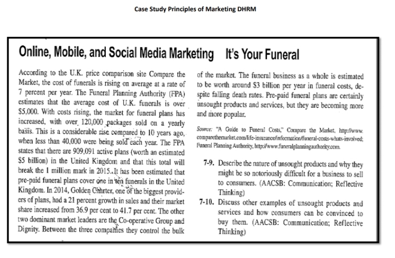 This is marketing case study exercise. Read the paragraph clearly and answer