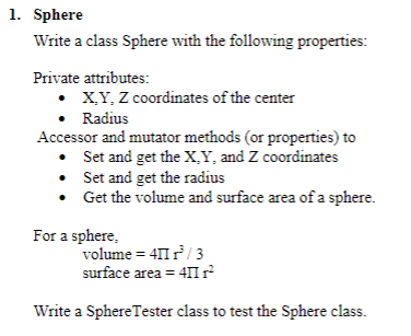 I need know how to do the calculation for sphere value and