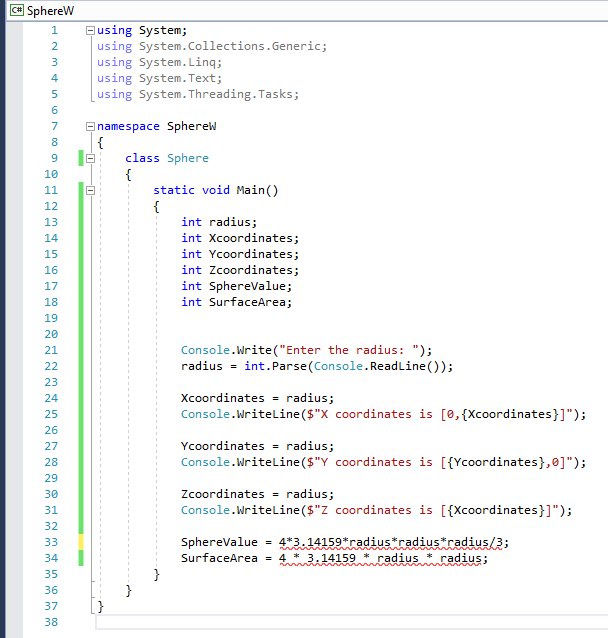 surface area in C#. Only for arithmetic issue, i m confusing with
