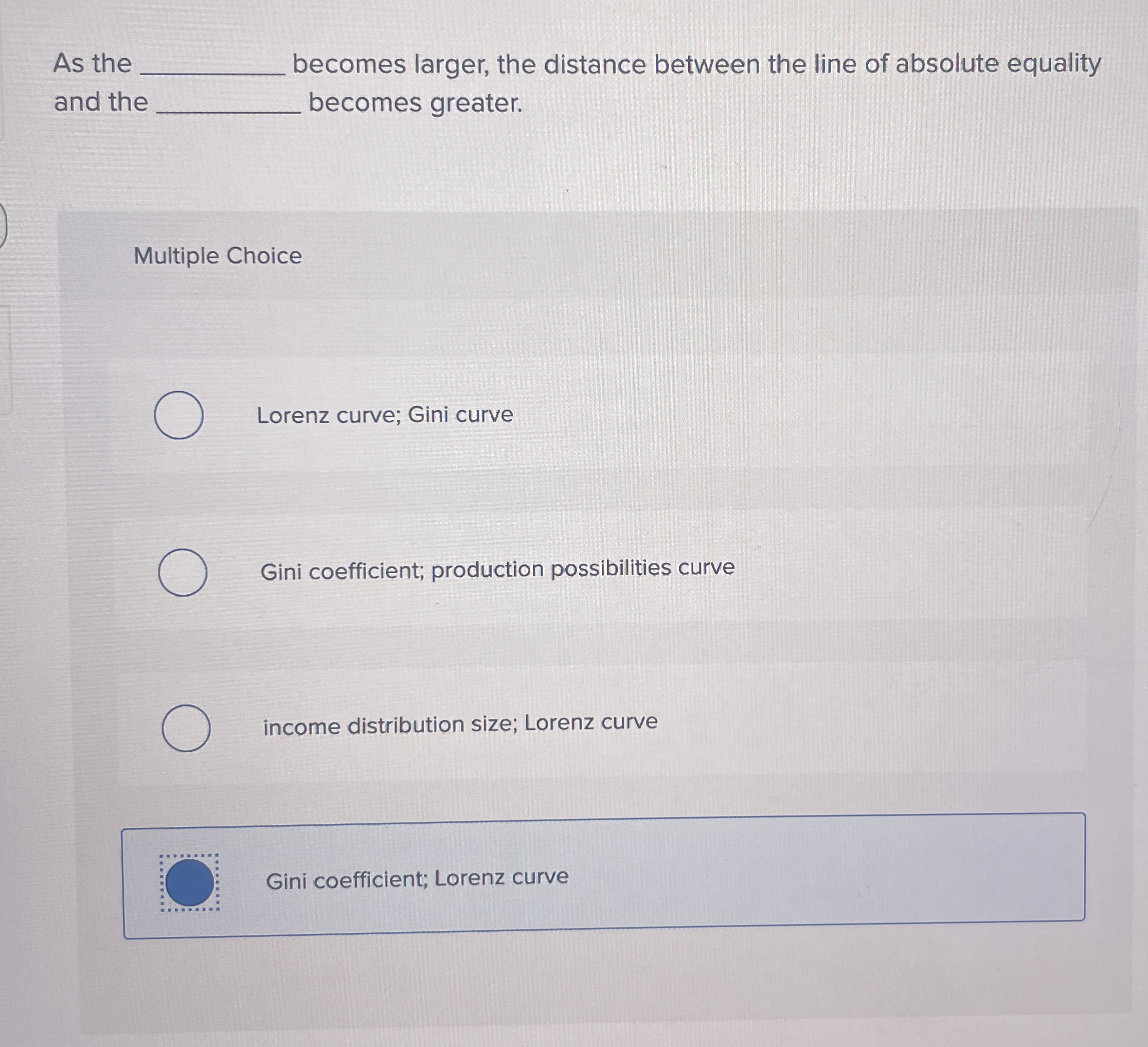  As the q, becomes larger, the distance between the line of