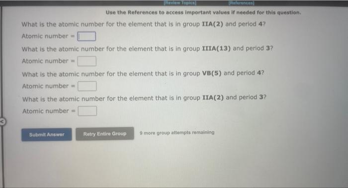  Use the References to access important values if needed for this