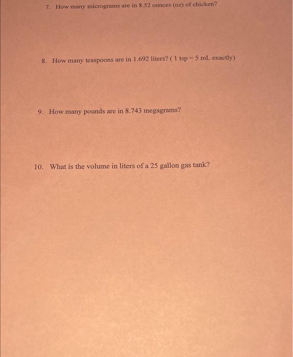 can you please show the full steps 7. How many micrograms are