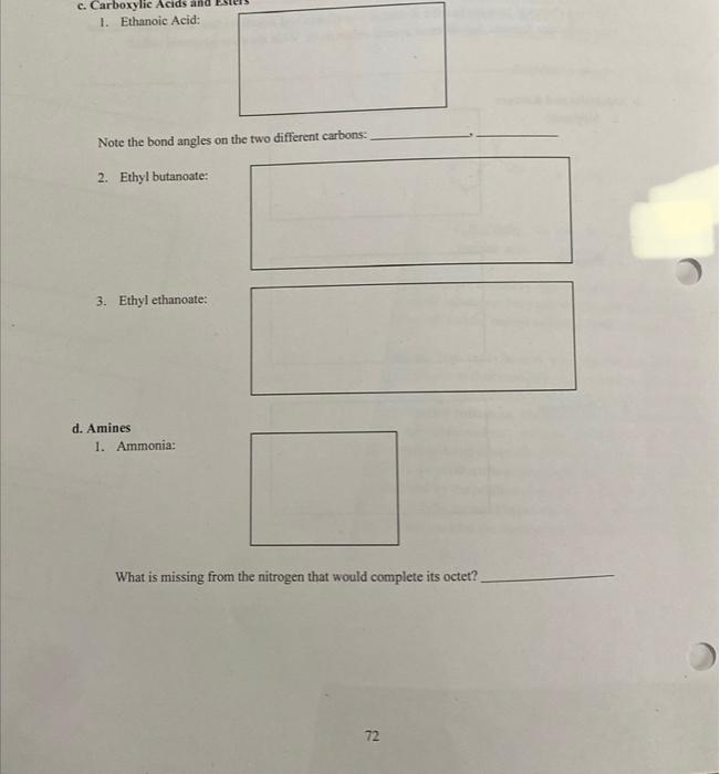  Note the bond angles on the two different carbons: 2. Ethyl