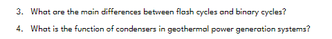  What are the main differences between flash cycles and binary cycles?