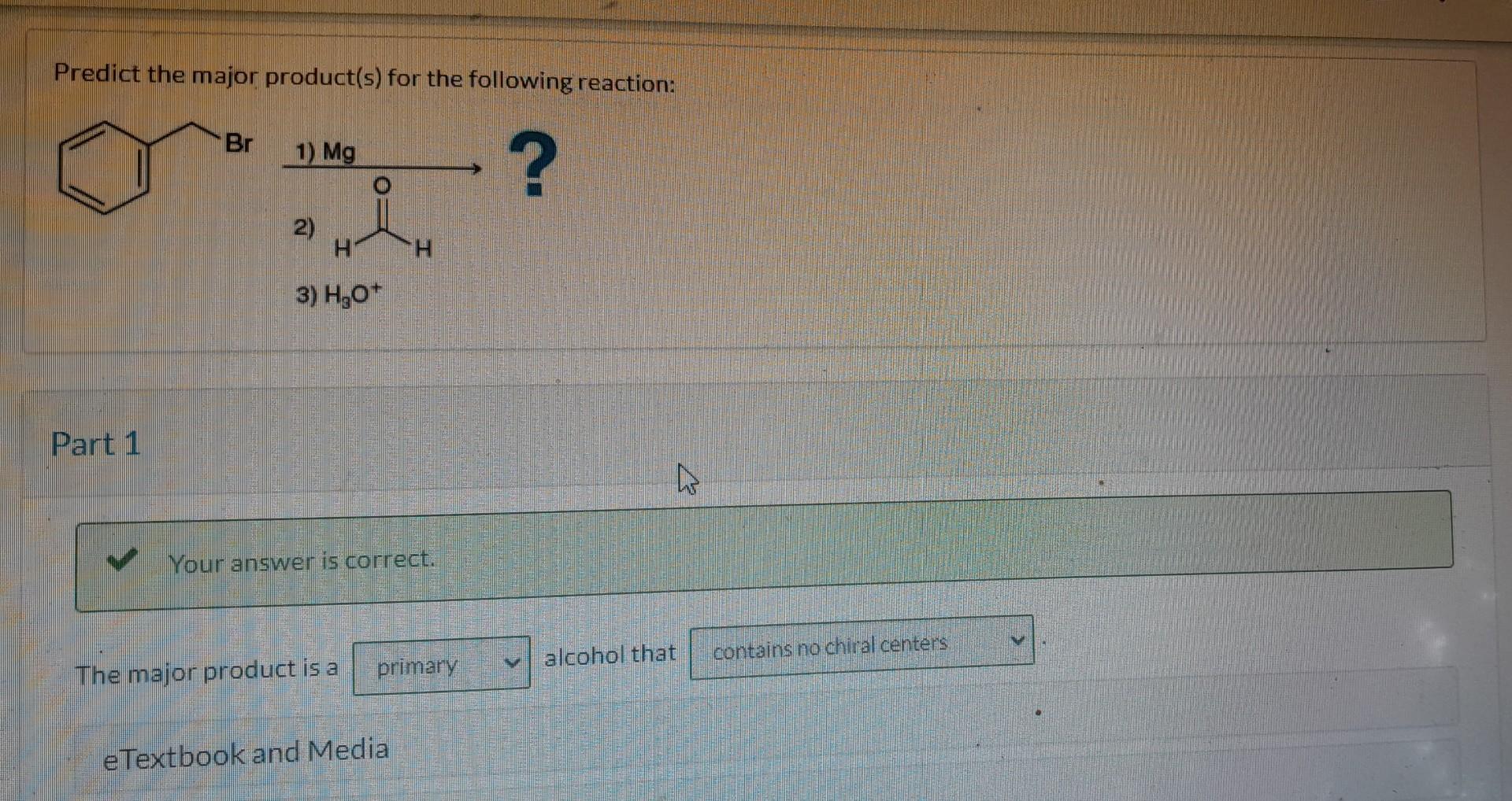 kindly help me with part 2 Predict the major product(s) for