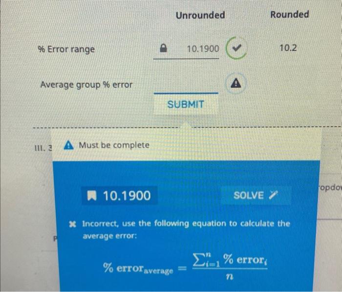 10.1900 And the second, % error range 1.45000 what is the average