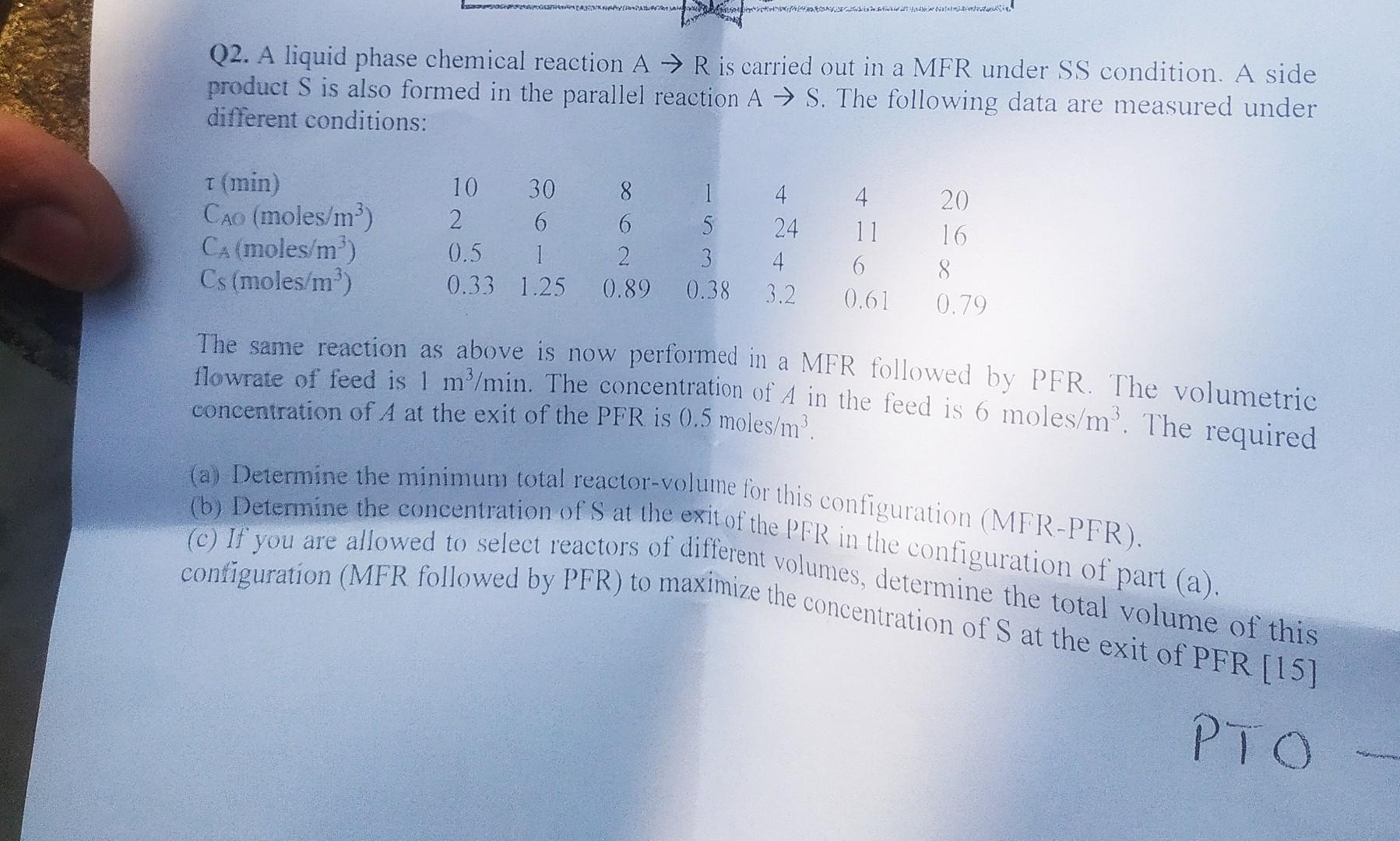 please provide complete solution with full explanation Q2. A liquid phase