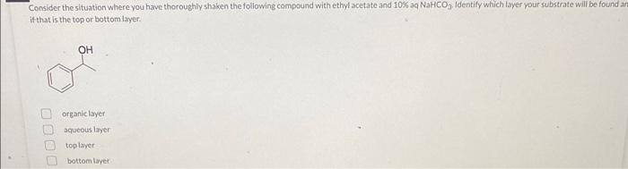 bottom layer and if aqueous or organic Based on the following instructions,