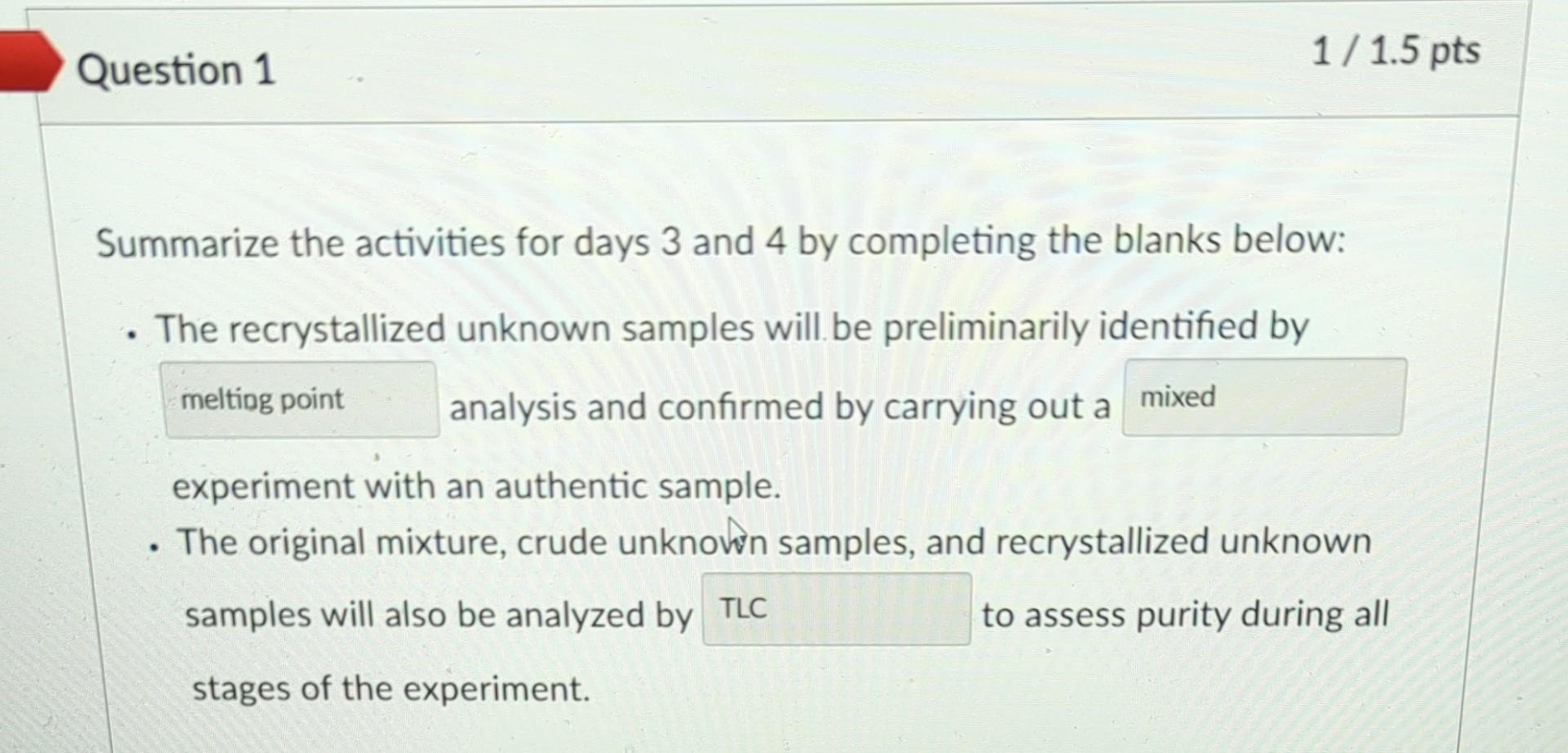  Summarize the activities for days 3 and 4 by completing the