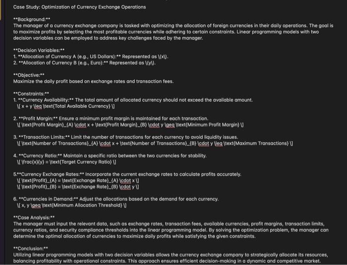  write me a mathmateical code using matlab and excel Case Study: